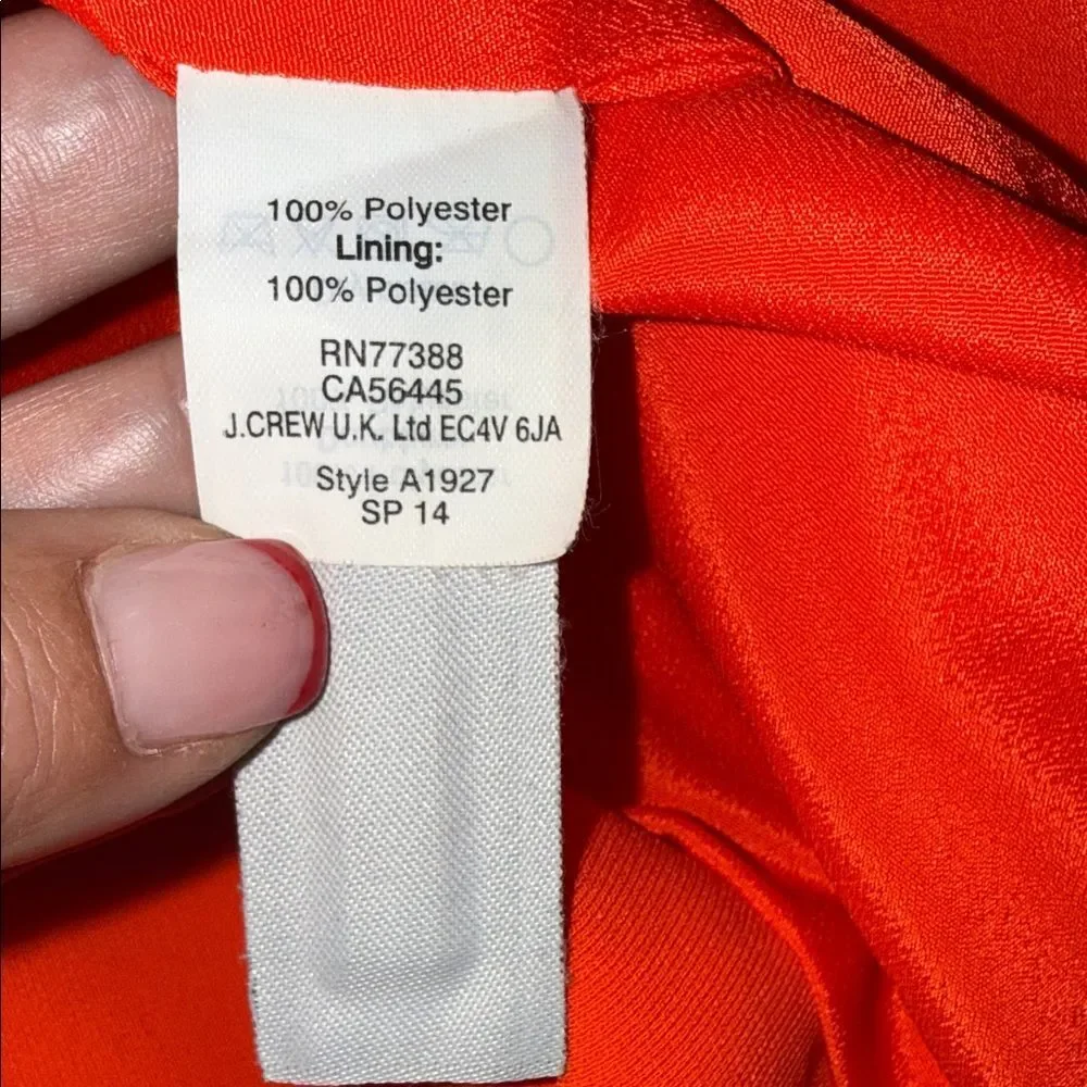 J.Crew Scalloped Wrap Sheath Dress Orange Size 00 Summer Spring